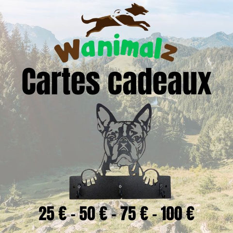 Carte cadeau pour votre chien valable pour une décoration bois