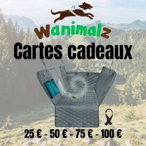 Carte cadeau pour votre chien valable pour une housse voiture