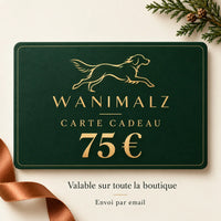 Carte cadeau Wanimalz de 75 euros, valable sur toute la boutique