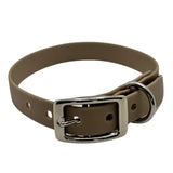 collier chien TPU beige finition propre et résistante fabrication artisanale