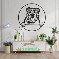 Décoration murale d'intérieur avec votre bouledogue anglais préféré.