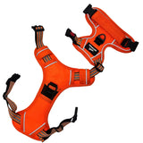 Harnais chien anti-traction orange Wanimalz en deux parties, harnais en Y ajustable