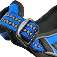 Sangle réglable du harnais chien anti-traction bleu Wanimalz avec boucle métallique