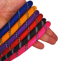 Laisse pour chien en corde multicolore, présentation des différentes couleurs