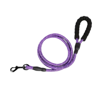 Laisse en corde violette pour chien avec poignée rembourrée