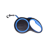 Laisse enrouleur bleue pour chien avec poignée ergonomique