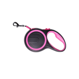 Laisse enrouleur rose pour chien avec poignée ergonomique