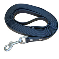 Longe chien en sangle Hexa noire antidérapante avec mousqueton solide