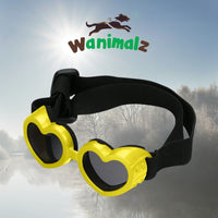 Lunette pour chien, de couleur jaune, avec une protection UV, vent, poussière, soleil